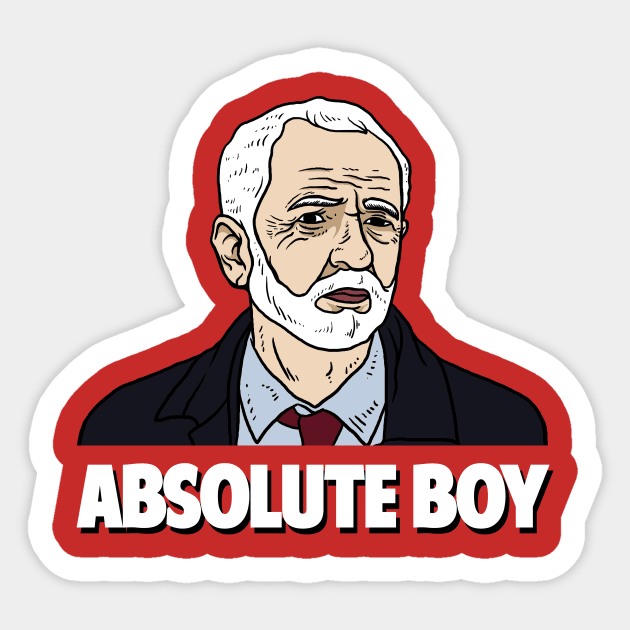 Jeremy Corbyn Absolute Boy Sticker by dumbshirts